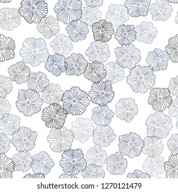 Dark Blue, Red vector seamless elegant template with flowers. Flowers with gradient on white background. Texture for window blinds, curtains.