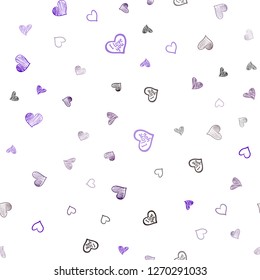 Dark Blue, Red vector seamless background with hearts. Blurred decorative design in doodle style with hearts. Pattern can be used for valentine's ad, booklets.
