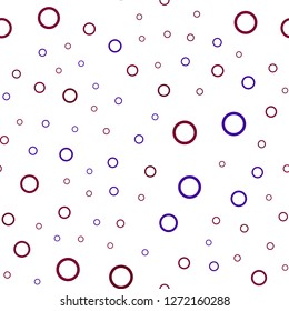 Dark Blue, Red vector seamless template with circles. Illustration with set of shining colorful abstract circles. Pattern can be used for futuristic ad, booklets.