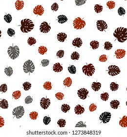 Dark Blue, Red vector seamless abstract design with leaves. A vague abstract illustration with leaves in doodles style. Pattern for trendy fabric, wallpapers.