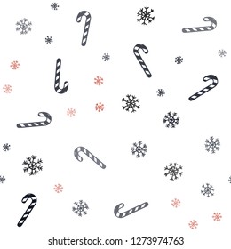 Dark Blue, Red vector seamless layout with christmas sweet desserts.