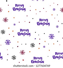 Dark Blue, Red vector seamless cover with beautiful snowflakes. Modern geometrical abstract illustration with snowflakes. Trendy design for wallpaper, fabric makers.