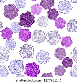 Dark Blue, Red vector seamless doodle pattern with flowers. Modern abstract illustration with flowers. Template for business cards, websites.