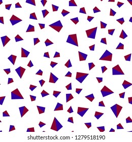 Dark Blue, Red vector seamless, isometric texture with triangular style. Beautiful illustration with triangles in nature style. Design for textile, fabric, wallpapers.