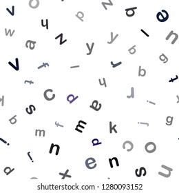 Dark Blue, Red vector seamless pattern with ABC symbols. Shining colorful illustration with isolated letters. Design for textile, fabric, wallpapers.