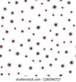 Dark Blue, Red vector seamless texture with colored snowflakes. Colorful snowflakes with gradient on abstract background. Pattern for design of fabric, wallpapers.