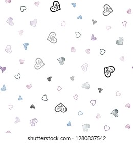 Dark Blue, Red vector seamless layout with sweet hearts. Illustration with hearts in love concept for valentine's day. Design for ad, poster, banner of Valentine Day.