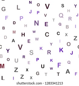 Dark Blue, Red vector seamless texture with ABC characters. Shining colorful illustration with isolated letters. Design for textile, fabric, wallpapers.