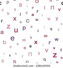 Dark Blue, Red vector seamless layout with latin alphabet. Blurred design in simple style with signs of alphabet. Pattern for trendy fabric, wallpapers.