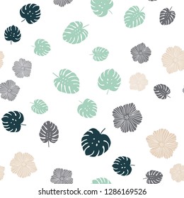 Dark Blue, Red vector seamless elegant background with flowers, leaves. Brand new colored illustration with leaves and flowers. Design for textile, fabric, wallpapers.