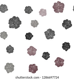 Dark Blue, Red vector seamless doodle pattern with flowers. Creative illustration in blurred style with flowers. Design for wallpaper, fabric makers.