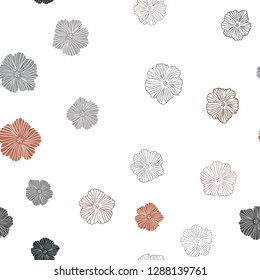 Dark Blue, Red vector seamless elegant background with flowers. Colorful illustration with flowers in doodle style. Texture for window blinds, curtains.
