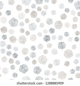 Dark Blue, Red vector seamless doodle pattern with flowers. Flowers with gradient on white background. Pattern for trendy fabric, wallpapers.
