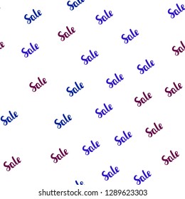 Dark Blue, Red vector seamless template with selling words. Colored words of sales with gradient on white background. Backdrop for super sales on Black Friday.