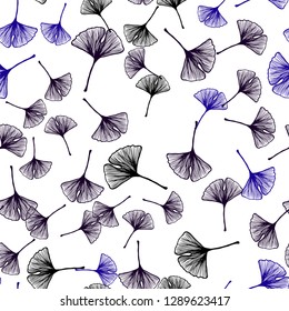 Dark Blue, Red vector seamless doodle pattern with leaves. Creative illustration in blurred style with leaves. Pattern for design of fabric, wallpapers.