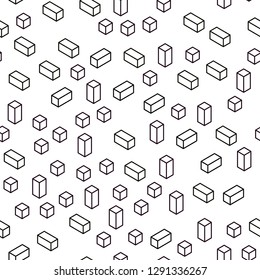 Dark Blue, Red vector seamless, isometric pattern in square style. Illustration with set of colorful rectangles. Design for wallpaper, fabric makers.