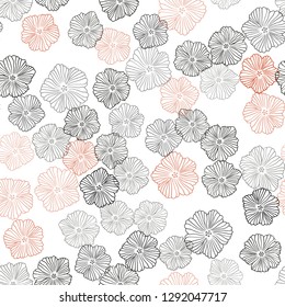 Dark Blue, Red vector seamless abstract pattern with flowers. Colorful illustration in doodle style with flowers. Design for wallpaper, fabric makers.