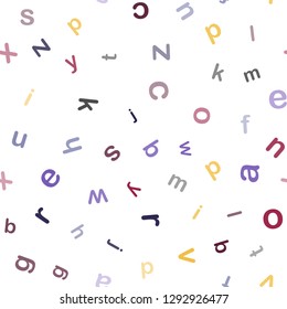 Dark Blue, Red vector seamless texture with ABC characters. Modern geometrical illustration with ABC english symbols. Pattern for trendy fabric, wallpapers.