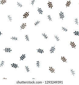 Dark Blue, Red vector seamless abstract background with leaves. An elegant bright illustration with leaves in Natural style. Texture for window blinds, curtains.