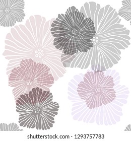 Dark Blue, Red vector seamless natural backdrop with flowers. Decorative design of flowers on white background. Pattern for trendy fabric, wallpapers.