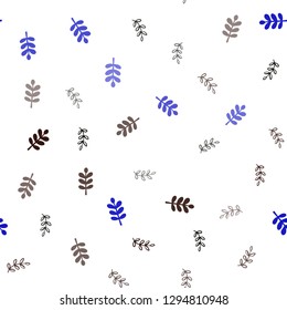 Dark Blue, Red vector seamless elegant pattern with leaves. Brand new colored illustration in blurry style with leaves. Pattern for trendy fabric, wallpapers.