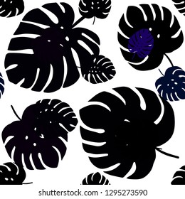 Dark Blue, Red vector seamless doodle texture with leaves. New colorful illustration in doodle style with leaves. Template for business cards, websites.