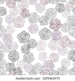 Dark Blue, Red vector seamless doodle layout with flowers. Glitter abstract illustration with flowers. Pattern for design of fabric, wallpapers.