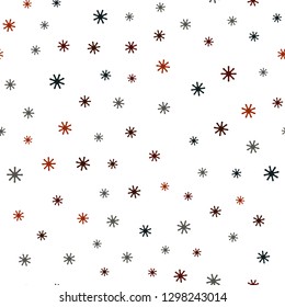 Dark Blue, Red vector seamless background with xmas snowflakes. Shining colorful illustration with snow in christmas style. Design for textile, fabric, wallpapers.