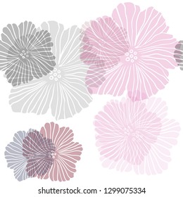 Dark Blue, Red vector seamless elegant template with flowers. Doodle illustration of flowers in Origami style. Design for wallpaper, fabric makers.