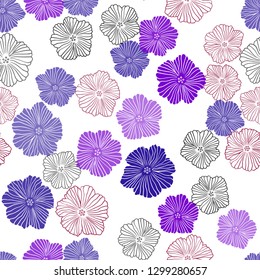 Dark Blue, Red vector seamless elegant wallpaper with flowers. Modern abstract illustration with flowers. Design for textile, fabric, wallpapers.
