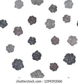 Dark Blue, Red vector seamless elegant background with flowers. Colorful illustration in doodle style with flowers. Texture for window blinds, curtains.