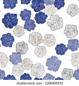 Dark Blue, Red vector seamless abstract design with flowers. Glitter abstract illustration with flowers. Pattern for trendy fabric, wallpapers.