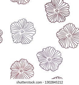 Dark Blue, Red vector seamless natural artwork with flowers. Flowers with gradient on white background. Design for textile, fabric, wallpapers.