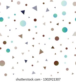 Dark Blue, Red vector seamless cover in polygonal style with circles. Beautiful illustration with circles, triangles in nature style. Pattern for trendy fabric, wallpapers.