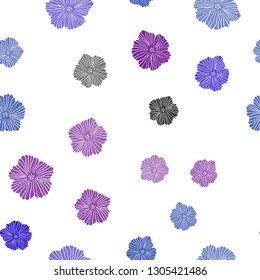 Dark Blue, Red vector seamless elegant background with flowers. Modern abstract illustration with flowers. Pattern for design of fabric, wallpapers.