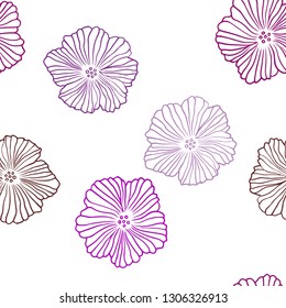 Dark Blue, Red vector seamless abstract backdrop with flowers. Colorful illustration in doodle style with flowers. Template for business cards, websites.