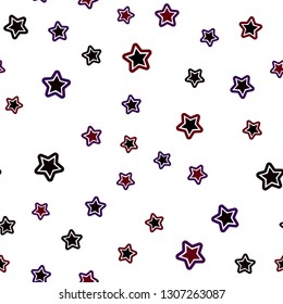Dark Blue, Red vector seamless layout with bright stars. Modern geometrical abstract illustration with stars. Template for business cards, websites.