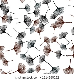 Dark Blue, Red vector seamless doodle background with leaves. New colorful illustration in doodle style with leaves. Texture for window blinds, curtains.