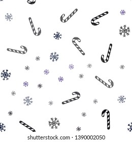 Dark Blue, Red vector seamless layout with christmas sweet desserts.