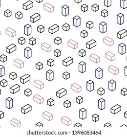 Dark Blue, Red vector seamless, isometric template with rhombus. Modern abstract illustration with colorful rectangles. Pattern for design of fabric, wallpapers.