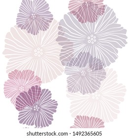 Dark Blue, Red vector seamless natural backdrop with flowers. Creative illustration in blurred style with flowers. Design for textile, fabric, wallpapers.