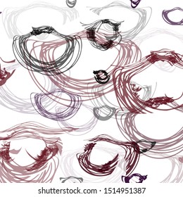 Dark Blue, Red vector seamless texture with disks. Abstract illustration with colored bubbles in nature style. Design for textile, fabric, wallpapers.