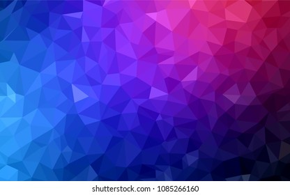 Dark Blue, Red vector shining triangular backdrop. Creative geometric illustration in Origami style with gradient. New template for your brand book.