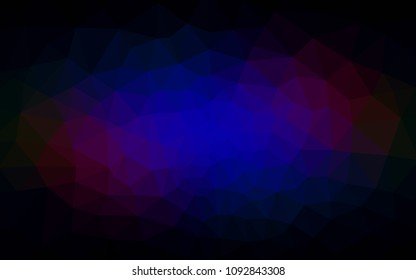 Dark Blue, Red vector shining triangular cover. Creative geometric illustration in Origami style with gradient. New template for your brand book.