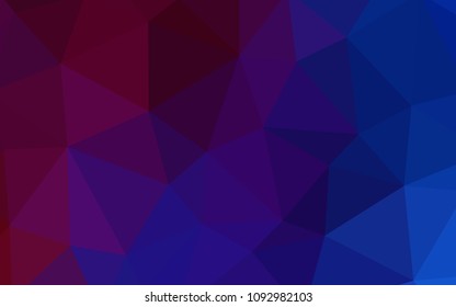 Dark Blue, Red vector shining triangular cover. Geometric illustration in Origami style with gradient.  A completely new design for your leaflet.
