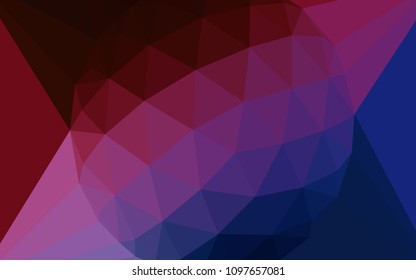 Dark Blue, Red vector shining triangular layout with a gem in a centre. Polygonal illustration, which consists of triangles. Polygonal design for your web site.