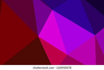 Dark Blue, Red vector shining triangular backdrop. Creative geometric illustration in Origami style with gradient. Completely new template for your banner.