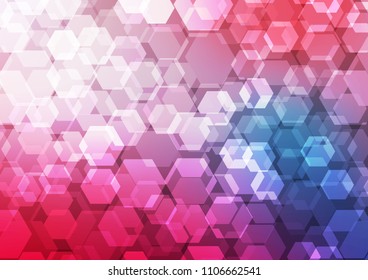 Dark Blue, Red vector shining hexagonal template. Colorful abstract illustration with gradient. hexagonal pattern for your business design.