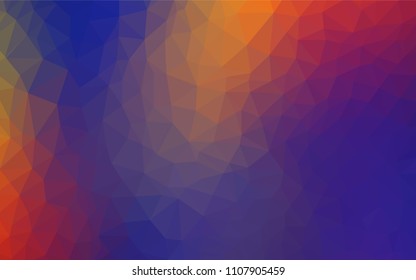 Dark Blue, Red vector shining triangular backdrop. Geometric illustration in Origami style with gradient.  A completely new design for your leaflet.