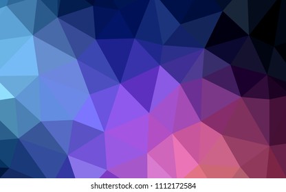 Dark Blue, Red vector shining triangular layout. Colorful illustration in polygonal style with gradient. A completely new design for your leaflet.